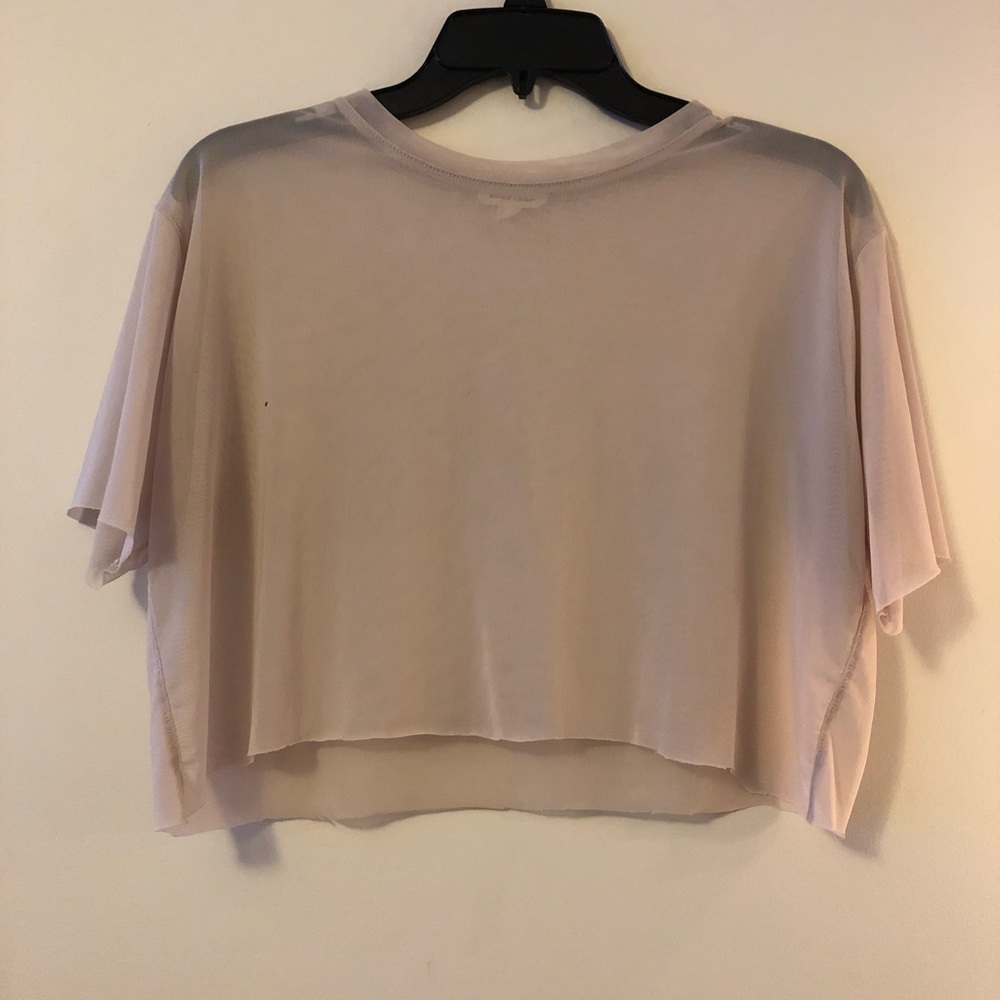 cropped mesh t shirt